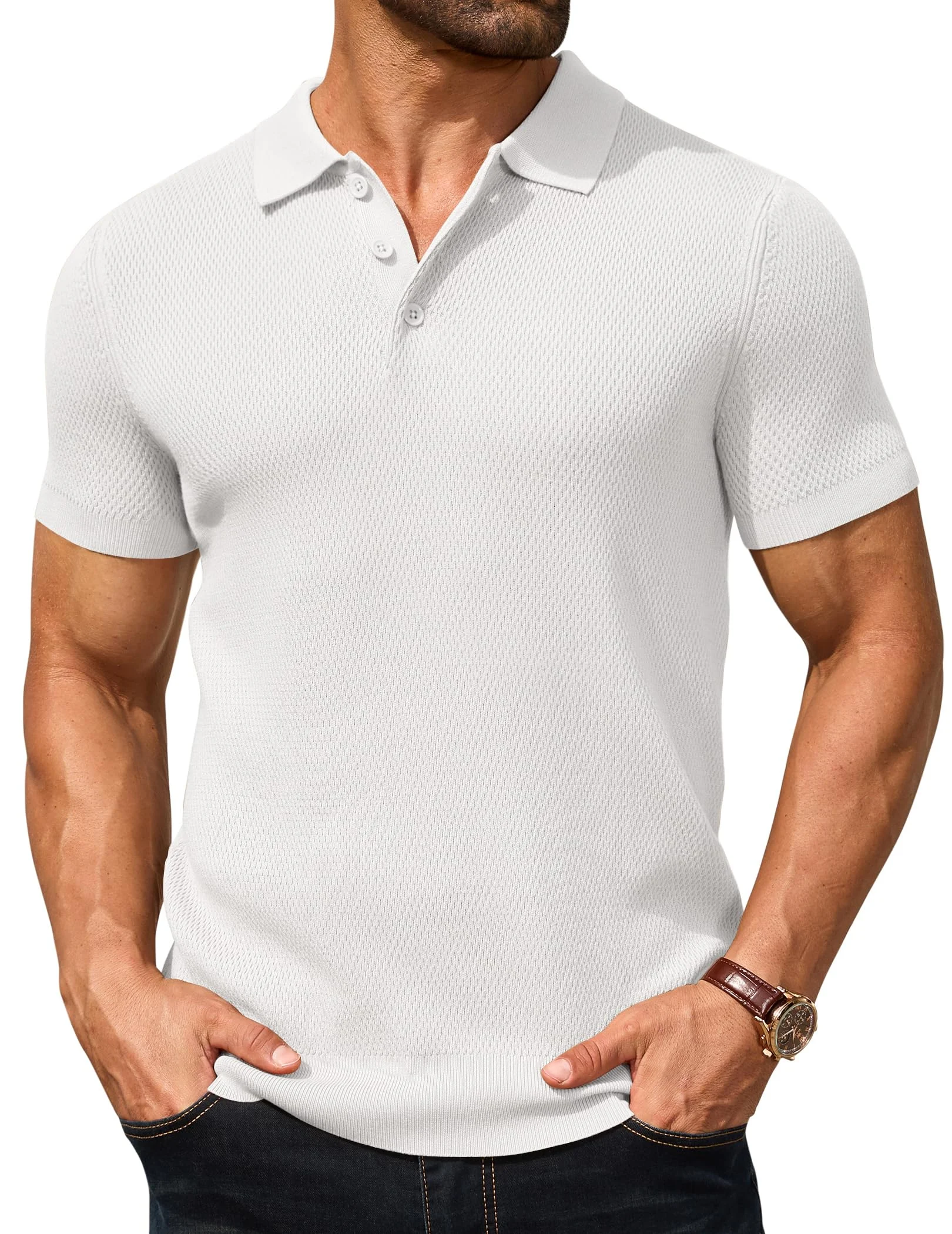 Men's Long Sleeve Henley Shirt with Chest Pocket